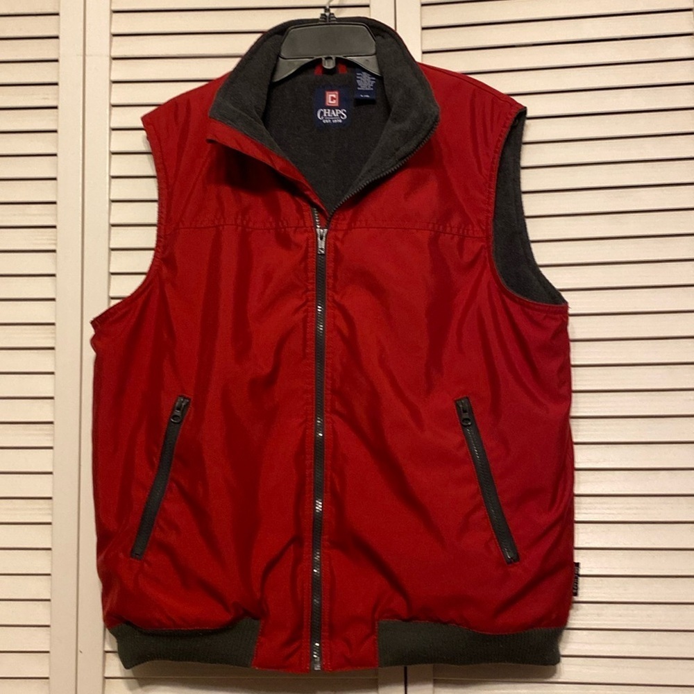 Chaps Zip Vest Polar Fleece Lined Size L